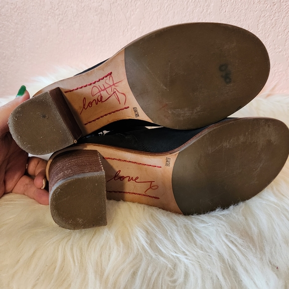 ED Ellen Degeneres Black Leather Nubuck Susumu Ankle Boots - Picture 7 of 8